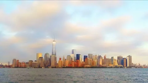 Lower Manhattan skyline Stock-Footage 43587284