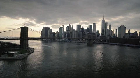 Lower Manhattan skyline Stock Footage 127935166