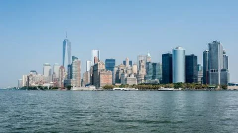 Lower Manhattan skyline Stock Photos