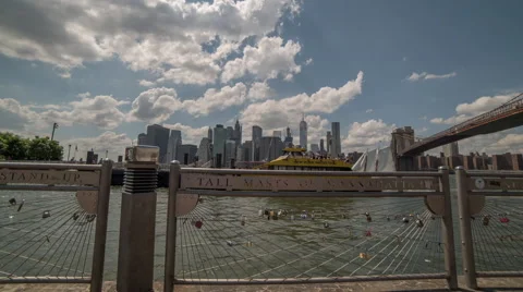 Lower Manhattan Skyline Time Lapse Stock Footage 64885114
