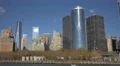 Lower Manhattan skyscrapers seen from the Hudson River 4k or 4k+ Resolution