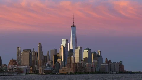 Lower Manhattan at Sunrise Stock Footage 93046911