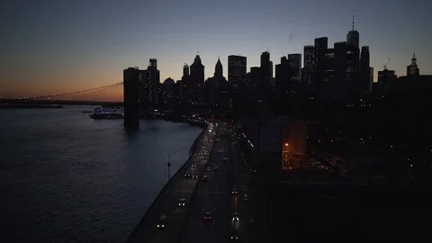 Lower Manhattan - Sunset Stock Footage 125987881