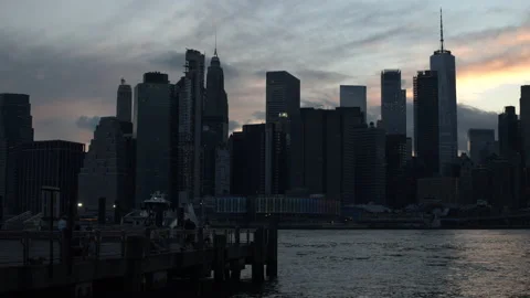Lower Manhattan Sunset Timelapsed 库存影片 134053219