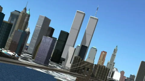 Lower Manhattan w/ WTC 1080p Stock Footage 875810