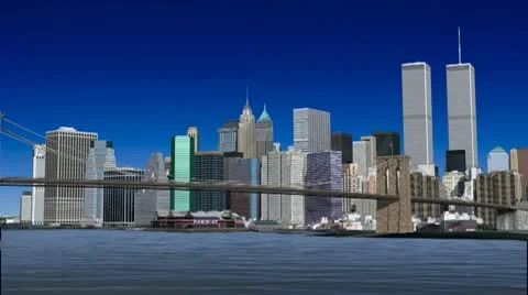 Lower Manhattan w/ WTC 720p Stock Footage 10725889