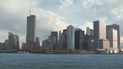 Lower Manhattan w/ WTC 720p Stock Footage 10725896