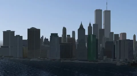 Lower Manhattan w/ WTC 720p Stock Footage 10725972