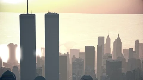 Lower Manhattan w/ WTC at Dawn 4k/24p Stock Footage 101343409