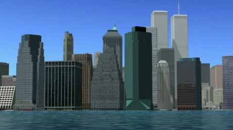Lower Manhattan w/ WTC Stock Footage 793414