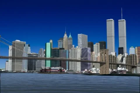 Lower Manhattan w/ WTC NTSC Stock Footage 10725883