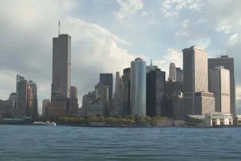Lower Manhattan w/ WTC NTSC Stock Footage 10725893