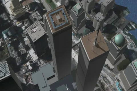 Lower Manhattan w/ WTC NTSC Stock Footage 10725944