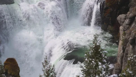 Lower Mesa Falls on the Henrys Fork of the Snake River in Idaho Stock Footage 223937923
