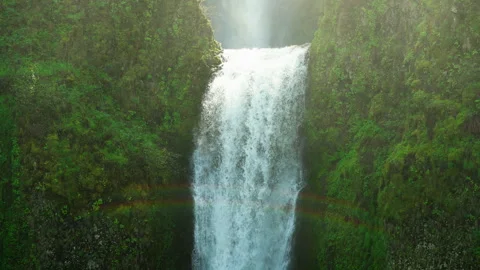Lower Multnomah Falls - slow motion 4K, Portland Oregon Stock Footage 315996029