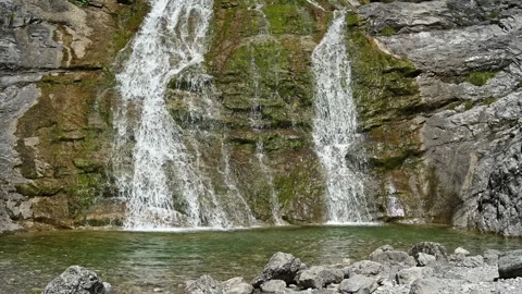 Lower part of a picturesque mountain stream Stock-Footage 260833810