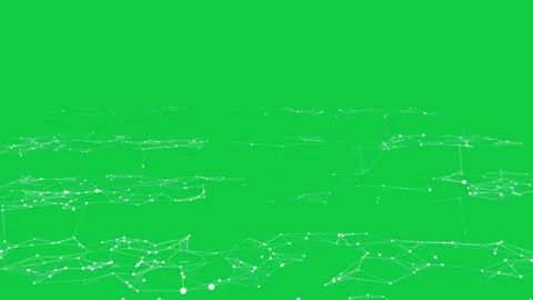 Lower points rising glowing node network forming layered bands and adding depth Stock Footage 337142584