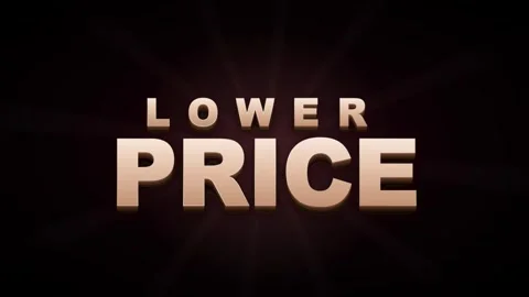 Lower price 3 d text animation with glowing light rays for sales and market.. Stock Footage 337565702