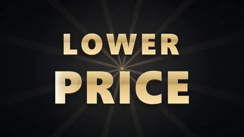 Lower price gold text animation on dark background, for sales and, marketin.. Stock Footage 337565705