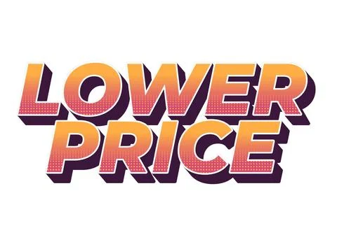 Lower price. Text effect in 3D look with good colors Illustrazione stock
