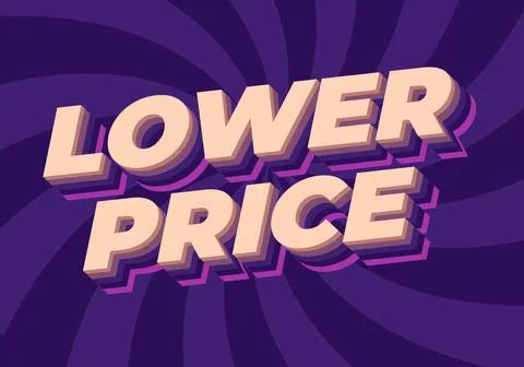 Lower price. Text effect in 3D look with good colors 스톡 일러스트