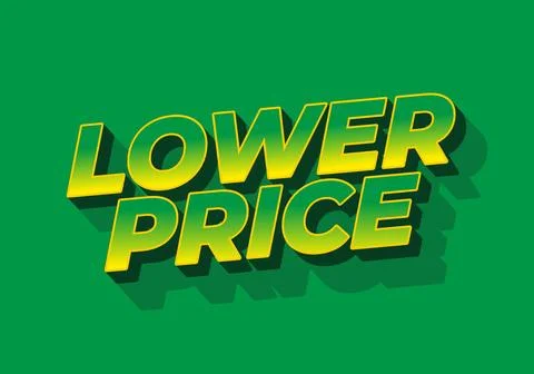 Lower price. Text effect in 3D look with good colors Illustrazione stock