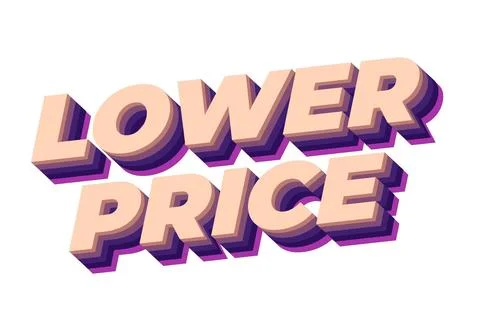 Lower price. Text effect in 3D look with good colors Illustrazione stock