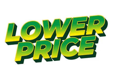 Lower price. Text effect in 3D look with good colors Stock Illustration