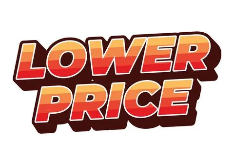 Lower price. Text effect in 3D look with good colors Illustrazione stock