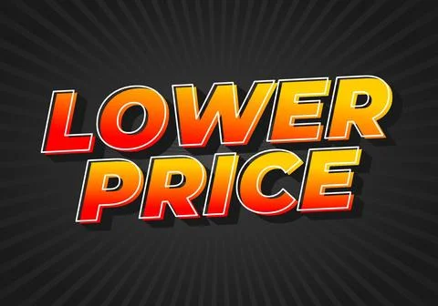 Lower price. Text effect in 3D look with good colors 库存插图