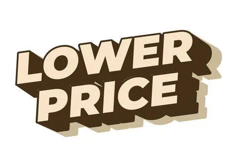 Lower price. Text effect in 3D look with good colors Illustrazione stock