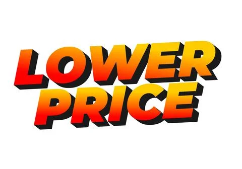 Lower price. Text effect in 3D look with good colors 库存插图