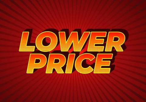 Lower price. Text effect in 3D look with good colors 库存插图