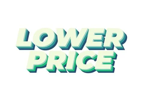 Lower price. Text effect in 3D look with good colors 库存插图