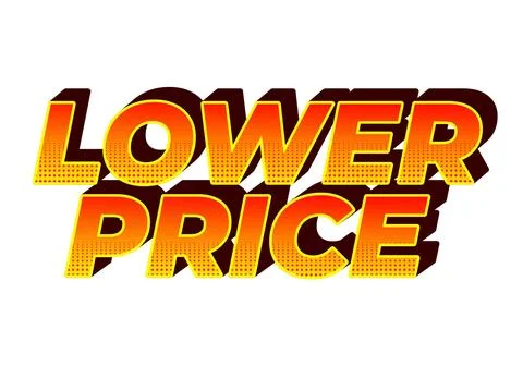 Lower price. Text effect in 3D look with good colors Stock Illustration