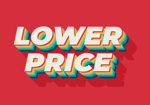 Lower price. Text effect in 3D look with good colors 스톡 일러스트