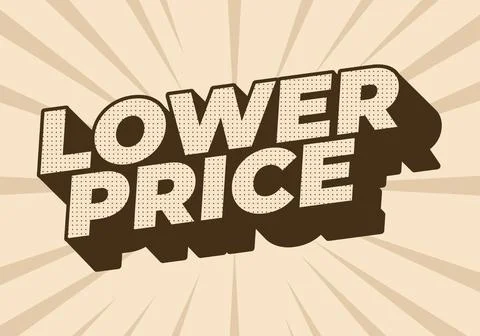 Lower price. Text effect in 3D look with good colors 库存插图