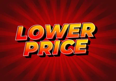 Lower price. Text effect in 3D look with good colors 库存插图
