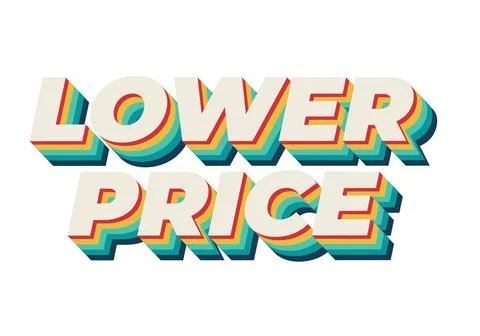 Lower price. Text effect in 3D look with good colors 스톡 일러스트