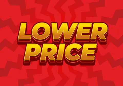Lower price. Text effect in 3D look with good colors Illustrazione stock