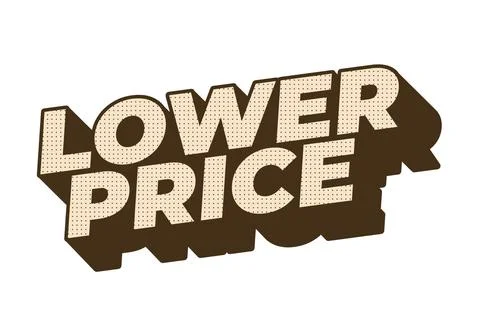 Lower price. Text effect in 3D look with good colors 库存插图