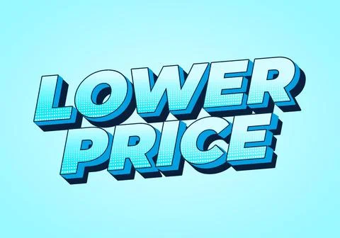 Lower price. Text effect in 3D look with good colors Stock Illustration