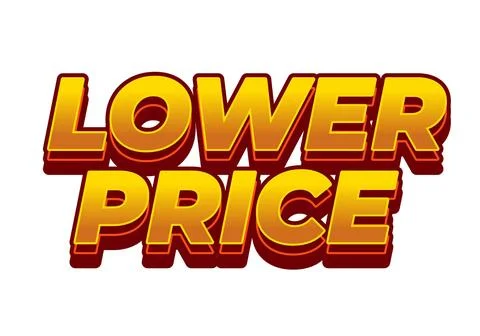 Lower price. Text effect in 3D look with good colors Illustrazione stock