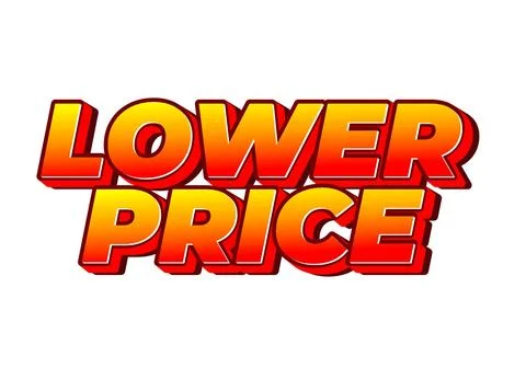 Lower price. Text effect in 3D look with good colors 库存插图