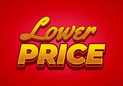 Lower price. Text effect in 3D look with good colors Illustrazione stock