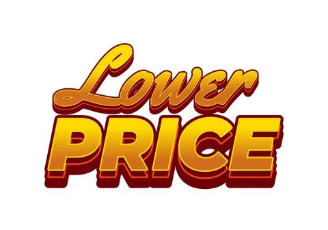 Lower price. Text effect in 3D look with good colors Illustrazione stock