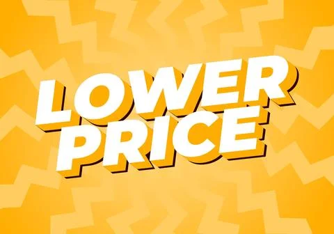 Lower price. Text effect in 3D look with good colors 库存插图