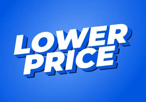 Lower price. Text effect in 3D look with good colors Stock Illustration