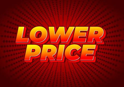 Lower price. Text effect in 3D look with good colors 库存插图
