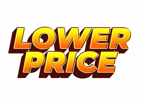 Lower price. Text effect with modern colors and 3D font look Stock Illustration